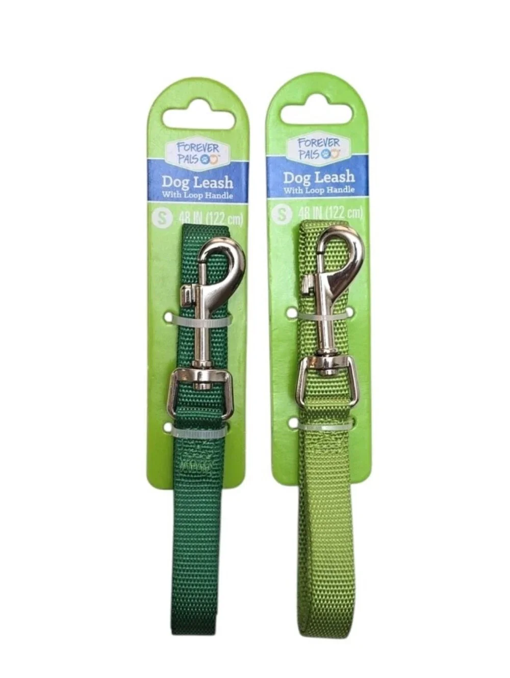 NEW Bundle of 2 Forever Pals Green Dog Leash Set Loop Handle Small 48